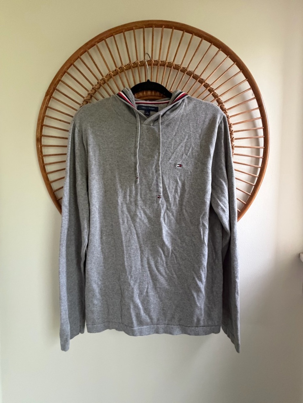 Tommy Hilfiger Light Gray Hooded Long-Sleeve Pullover